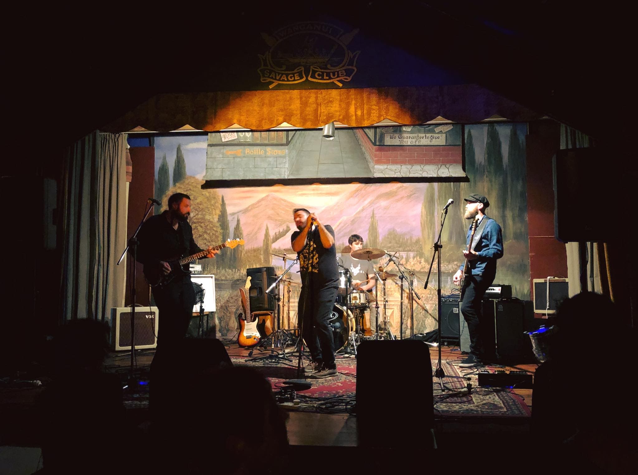 Kessel playing live on stage at the Whanganui Musicians Club